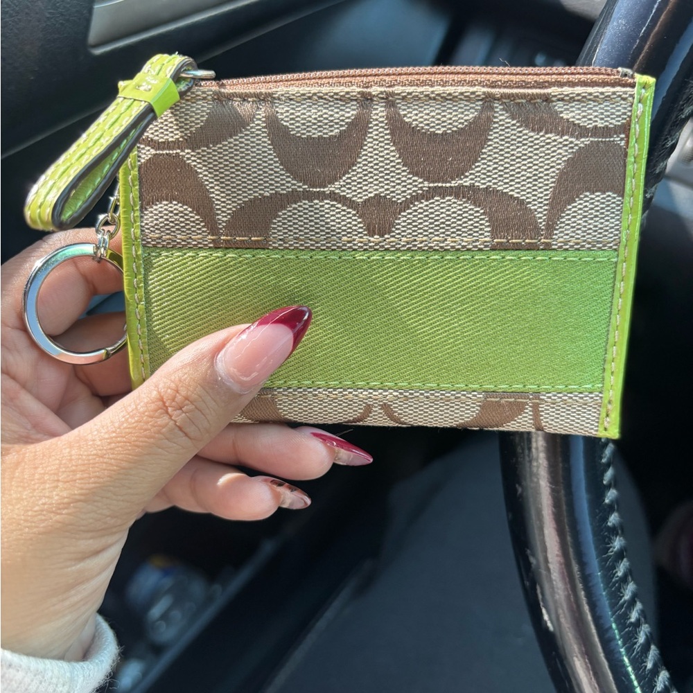 Green and Brown Card Holder